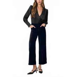 NEW PAIGE clean front anessa trouser in deep navy